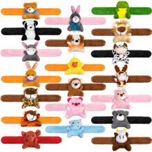 XIPEGPA 20 PCS Stuffed Animal Slap Bracelets Plush Slap Bracelets Toy Bulk for Boys Girls Birthday Gifts Classroom Rewards Party Favors (Modern)