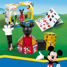 Tytan Officiell Disney Musse Pigg klubbhus magnetiska kakelset - 37-delad STEAM byggleksak med teranvndbart klistermrke & magnetiskt Musse Pig