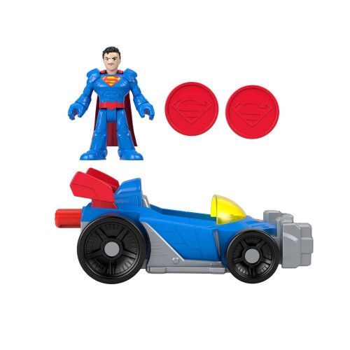 Fisher-Price Fisher-Price Imaginext DC Super Friends Metal Force Supermobile Toy Car Conjunto de bonecos de ao e acessrios do Superman de 3 polegadas inclu 1