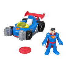 Fisher-Price Imaginext DC Super Friends Metal Force Supermobile Toy Car 3-inch Superman Action Figure & Accessories Set Includes Launcher & 2 Discs