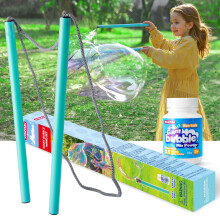 SYNCFUN Giant Bubble Wand-st (3-delt st) med koncentratoplsning - op til 3,5 gallons Big Bubble Wand-st med blandingspulver udendrs legetj
