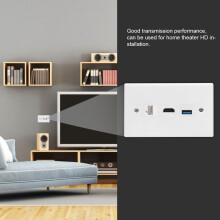 Wandplatte Clip-On CAT6 HDMI USB 3.0 11,5 x 7 cm US