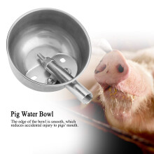 Schweine-Wassernapf aus Edelstahl, Ø 15 cm, silber, mittel