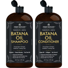Batana Oil Shampoo and Conditioner - Fights Hair Loss  Promotes Hair Growth  Fights Dandruff  Lice & Itchy Scalp - for Men and Women Sulfate Free