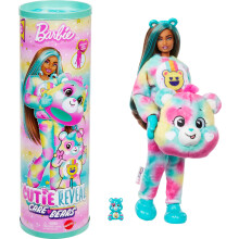 Barbie Cutie Reveal Care Bears Doll & Accessories Series 2 Good Vibes Bear avec 10 surprises, y compris le changement de couleur et Mini Bear
