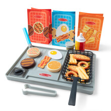 Melissa & Doug Flip & Fry Grill Play Set with Water Wow! Color Reveal Play Food Preschool Toy Ages 3+