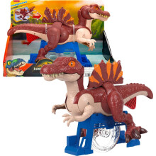 Fisher-Price Imagext Jurassic World Rebirth Dinosaur Toy Sprinting Figura spinosaurus con affondo e Chomp Motion 9 pollici di altezza
