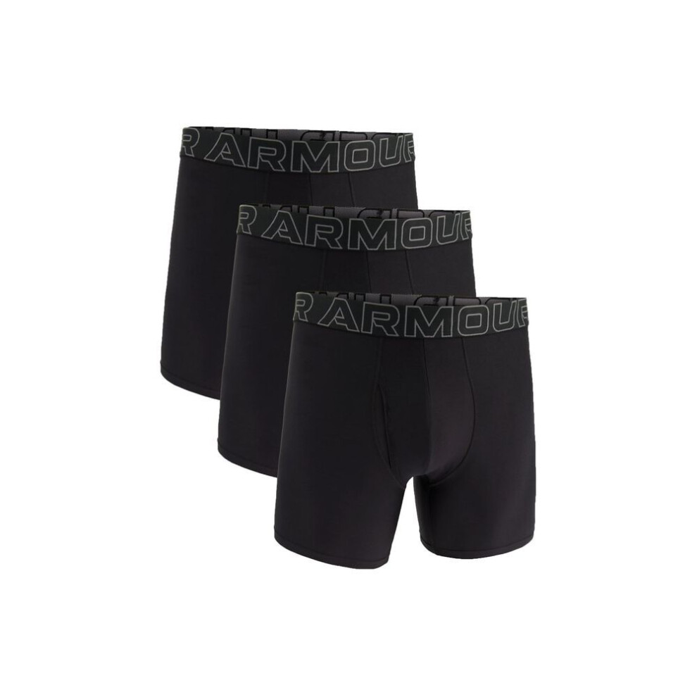 (L) Under Armour Logo Boxer Briefs 3-pack Men Underwear Black 1387414-001