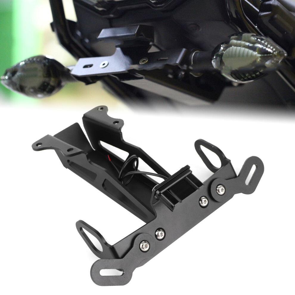 Motorcycle Rear License Plate Mount Holder With Led Fit For Yamaha Mtâ09 Tracer Fjâ09 White/Light 8721324619939