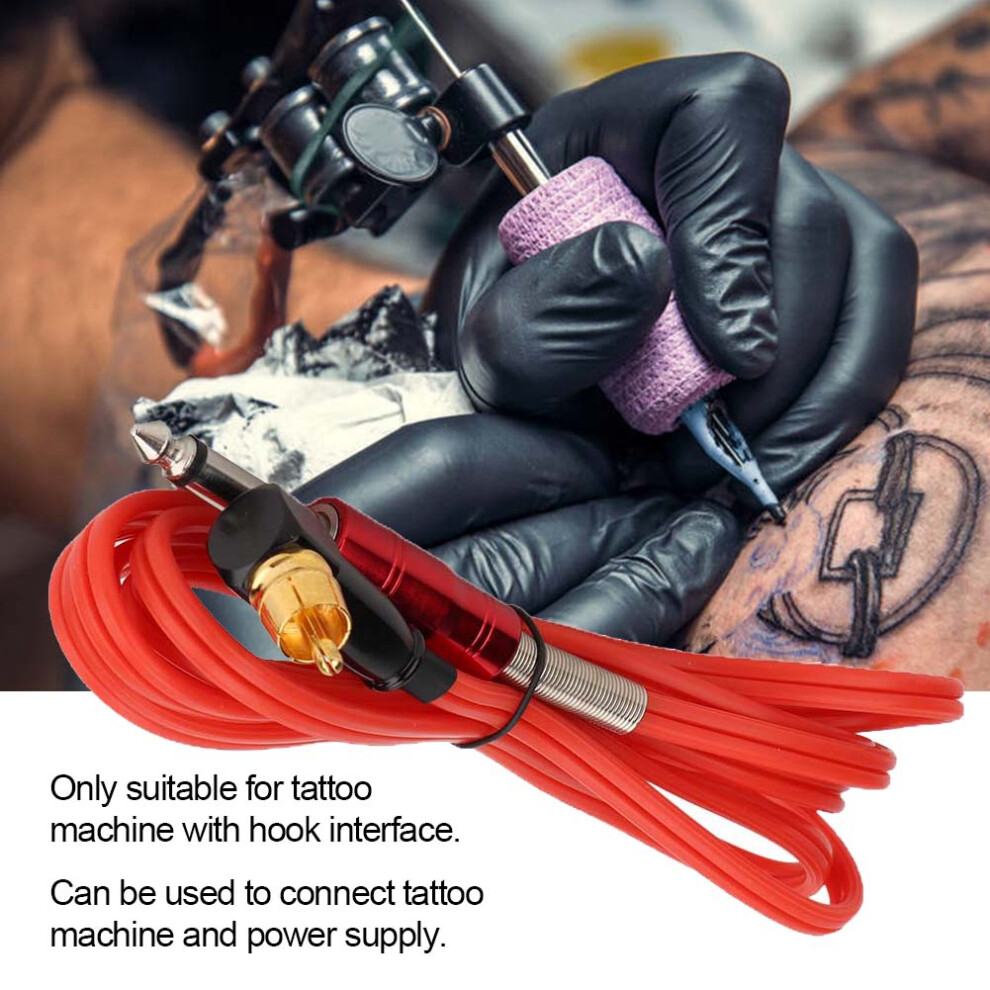Red 1.8M Soft Silicone Tattoo Right Angle Rca Connector Clip Cords For Tattoo Machines (Red)