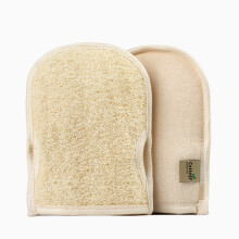 Rukavice Cottegy Premium exfoliacn lufa - Prrodn egyptsk loufa Sponge Body Scrubber rukavice pro jemnou zrivou pokoku - Lev a prav otvory pro