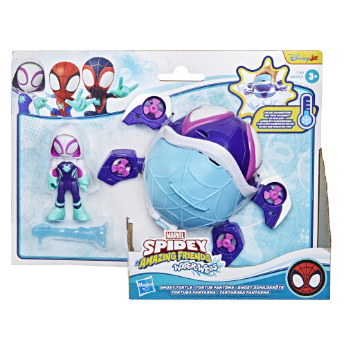 Spidey e seus amigos incrveis Marvel Water-Webs Ghost Turtle 3 polegadas (7,6 cm) Brinquedo submarino e boneco de ao Brinquedos aquticos de s 1