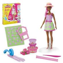 Play-Doh Barbie Garden Party Designer Doll Make Doll Clothes with Modeling Compound & 10 Fashion Accessories Arts & Crafts for Girls & Boys 5+