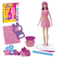 Play-Doh Barbie Hearts and Hair Set Make Doll Clothes with Modeling Compound & 10 Fashion Accessories Arts & Crafts for Girls & Boys 5+