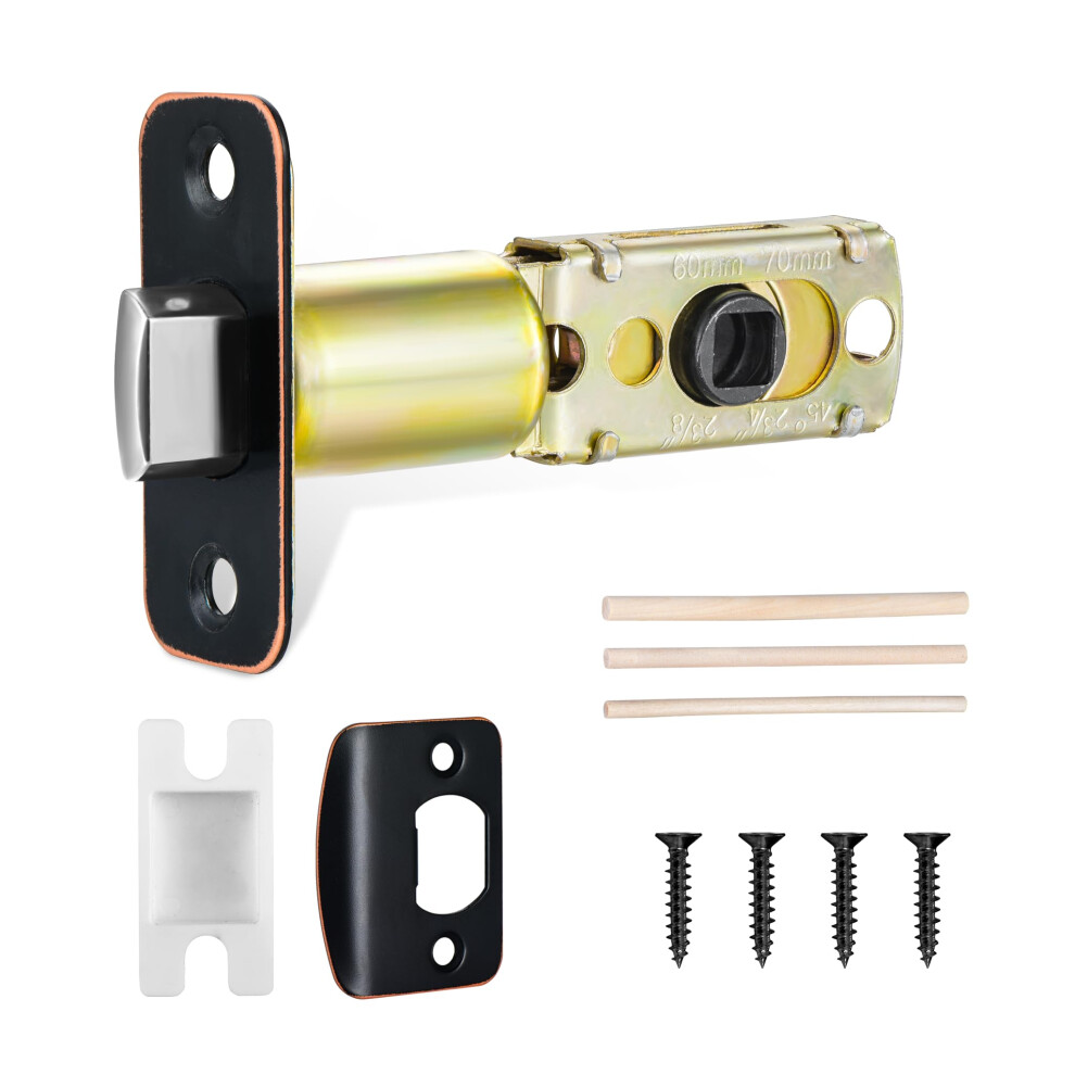 Newlaking Adjustable Door Lock Latch Kit - Heavy Duty Interior Door Latch Replacement Parts with Wood Dowel  Strike Plate & Dust-Boxes - Oil Rubb-image-OPC-PHWVXPW-NEW