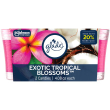 Glade perfumado jarra de vela floreciente de aire de aire infundido con aceites esenciales de 4.08 oz cada 2 recuento