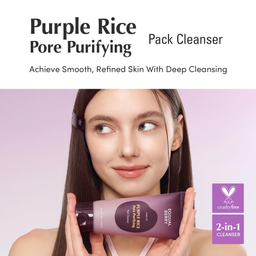EQQUALBERRY, Purple Rice Pore Purifying Pack Καθαρισμός Μπαρ, 4.58 oz (130 g) 1