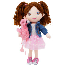 June Garden 15" Speelvrienden - Pluche Pop Mia met Haar Knuffelvriendin Flamingo Rosie voor Kinderen 1 Jaar en Ouder