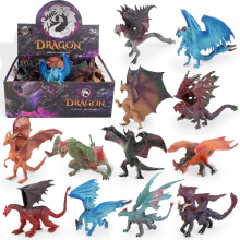 12 Pcs Dragon Toy Figures 5"""" Large Realistic Hand Painted Mythical Figurines Assorted Designs for Kids Party Favors & Cake Toppers