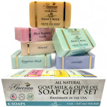 The Grecian Soap Company Stckseife aus Ziegenmilch und Olivenl 6er-Pack (5 Unzen je insgesamt 30 Unzen) feuchtigkeitsspendende Krperwaschseife