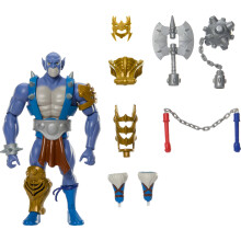 Masters of the Universe Origins & Thundercats 5.5 Inch Posable Action Figure Panthro 1980s Crossover Toy Removable Armor Mace & Axe & Mini-Comic