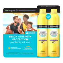 Neutrogena Beach Defense aurinkosuojasuihke SPF 60+ 8,5 oz 2-pakkaus vesi + aurinkosuoja Kevyt, nopeasti kuivuva laajakirjoinen aurinkosuoja, oksiben