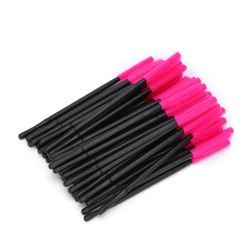 Red 50Pcs/Set Disposable Eyelash Brush Makeup Brushes Mascara Applicator Beauty Toolrose