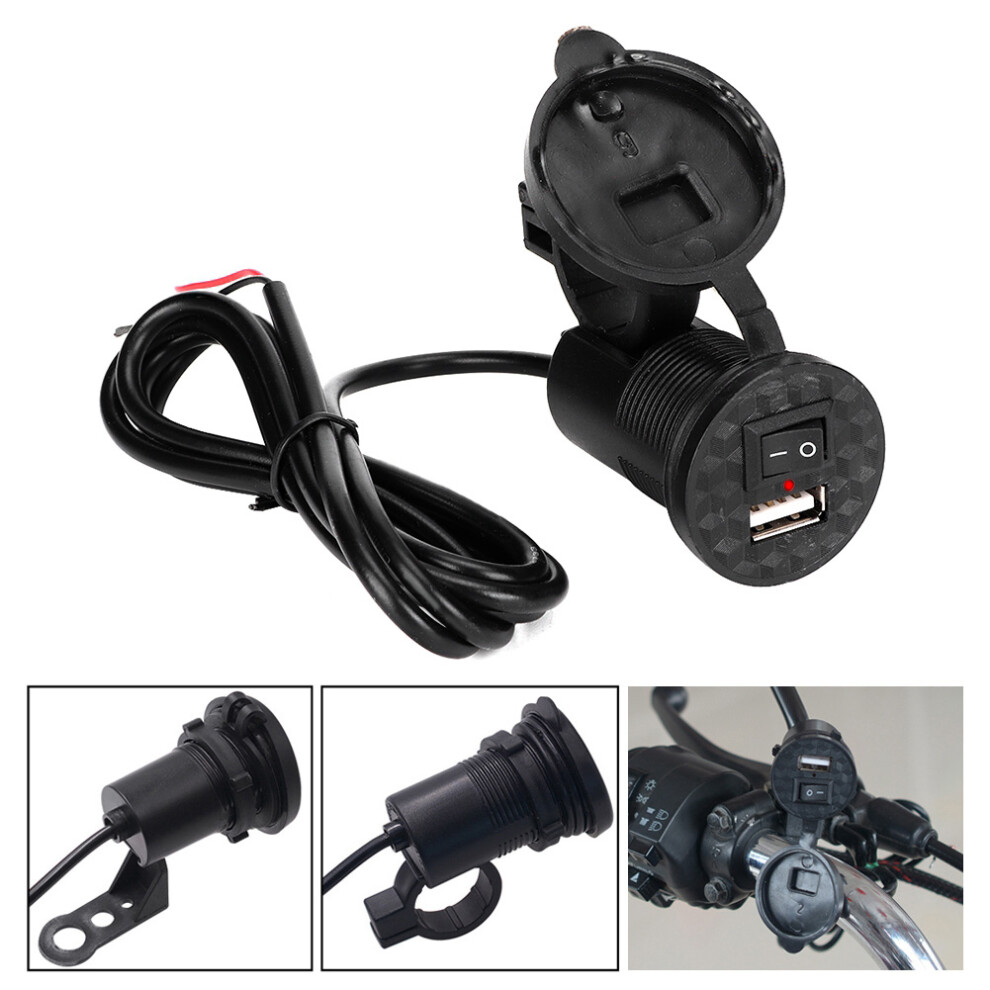 Dc12v 24V Motorcycle Usb Port Power Charger Socket Outlet With Led+Switch(Dc12-24V ) 9461324621387