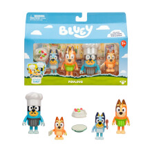 Bluey 4-delige speelgoedfiguurspeelset Lets Play Chef Pavlova Peuterspeelgoedset met chef-kokaccessoires Poseerbare beeldjes voor kinderen van 3-