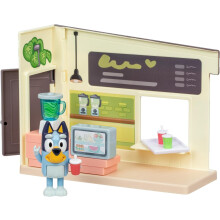 Bluey Juice Bar Toy Playset Figures Fitend Play Toys for Toddlers 3-5 Kids Kitchen Playset avec accessoires Aucune batterie requise