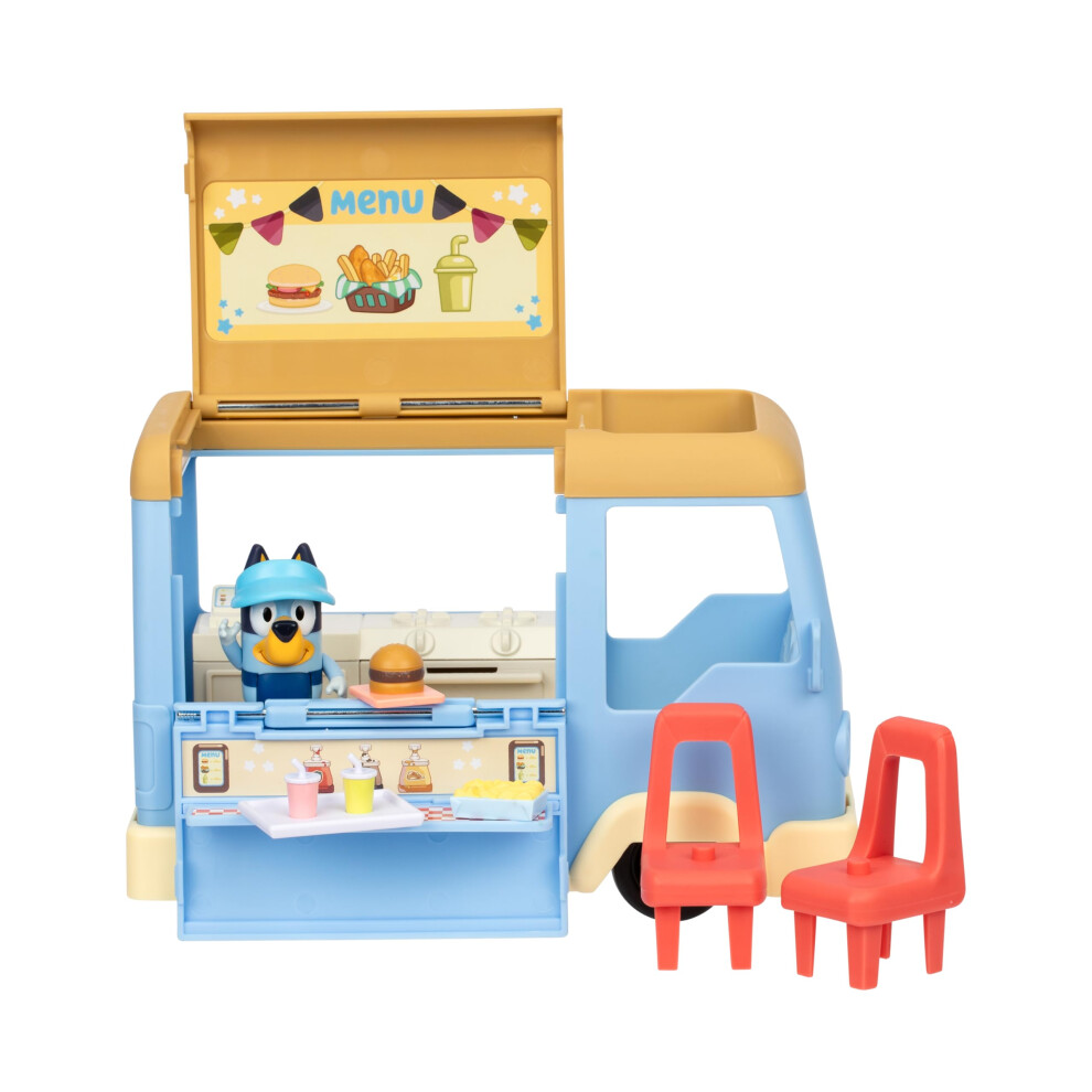 Bluey Lets Play Chef Food Truck Zestaw Cabrio Zabawkowa Ciezarwka Z Zywnoscia Z 3 Przegubowymi Fartuchami Zagraj W Restauracje Dla Dzieci W Wiek-image