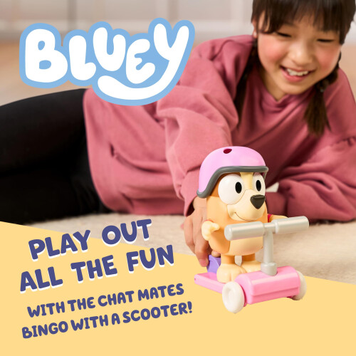 Bluey Bluey Chat Mates en Accessoire Scooter Bingo Figurenset voor Kinderen 1