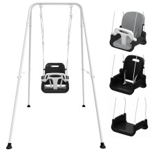 Swing per bambini con cuscino morbido pieghevole per interno interno e esterno Swing Facile da installare e archiviare per il gioco del cortile (nero