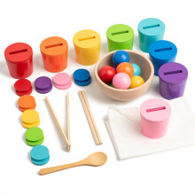 Palla in tazze per bambini Montesssori giocattoli per 1 anno di colore arcobaleno di smistamento del giocattolo giocattolo abbina il colore di appren