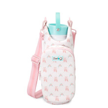 Swig Life Water Bottle Sling Bag Water Bottle Holder with Adjustable Strap Carrier Bag with Zippered Phone Pocket Holds 36oz (On Pointe)