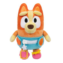Dress & Play Baby Bingo Bluey Plsch-Puppen mit Knopf, Reiverschluss, Schnalle und Krawatte, Anziehlernpuppen fr Kleinkinder ab 3 Jahren, Baby-