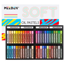 MEEDEN Soft Oil Pastels Set: 48 Colors with Extra 4 White Oil Pastels for Artists Beginners Adults Teachers - Vibrant Oil Pastel Crayons for Art