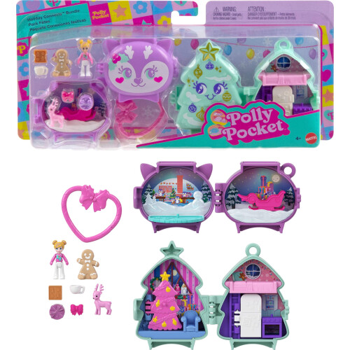 Polly Pocket Polly Pocket Mini Jouets, Ensemble de Compact Playset Empilable Vacances avec Micro Poupée et Accessoires