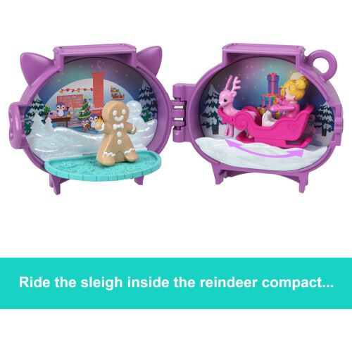 Polly Pocket Polly Pocket Mini Jouets, Ensemble de Compact Playset Empilable Vacances avec Micro Poupée et Accessoires 2