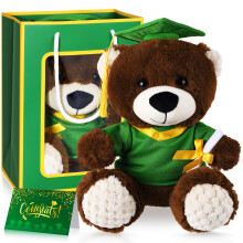 ZJoey Beer met Afstudeerhoed Speelgoed Klasses van 2025 Pluche Teddybeer Dier met Hoed en Gown en Kaart