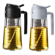 Pulverizador de azeite de oliva de vidro TrendPlain 16 onas / 470 ml para cozinhar - Frasco dispensador de azeite 2 em 1 para utenslios de cozi