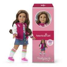 American Girl Vraiment moi poup e de 18 pouces # 117 avec des yeux bruns cheveux bruns ondul s avec des reflets bronz s pour les 6 ans et plus
