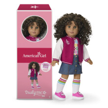 American Girl ME ME Bambola da 18 pollici n. 132 con occhi di nocciola ricci di abbronzatura per capelli marrone scuro per et 6+