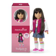 American Girl Vraiment moi Doll de 18 pouces # 130 avec les yeux bruns cheveux noirs raies coiffure l   g   re     m   diation pour 6 ans et plus