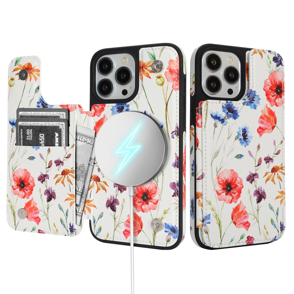 Skyeagle Na Iphone 13 Pro Max Etui Z Portfelem Z Uchwytem Na Karte Kompatybilne Z Podstawka Magsafe Kickstand Blokada Rfid Klapka Gniazda Na Kart-image