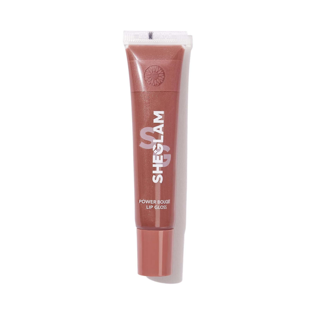 Sheglam Power Bouquet Lip Gloss Shiny Tinted Moisturizing Plumping Non-Sticky Lip Oil Repairing Camelia Extract Lip Care-Tan-Tilizing