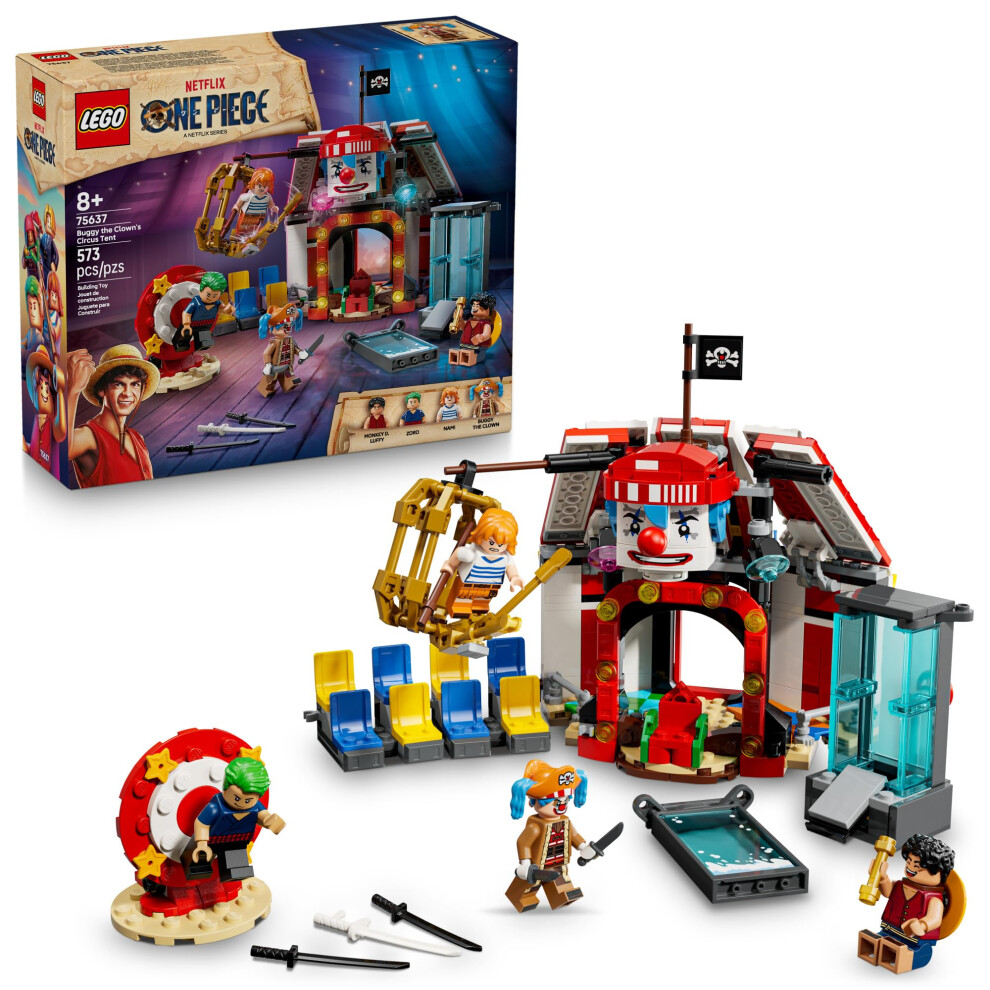 Lego One Piece Buggy The Clowns Circus Tent Building Blocks - Creative Building Toy For Boys & Girls 8+ - 4 Toy Figures & Playset For Pretend Pl