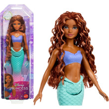 Mattel Disney Princess Arielle, Meerjungfrau-Puppe mit glitzernder weicher Flosse und nat rlichem Haar, beweglich und zum Sammeln, inspiriert vom