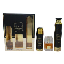 Lattafa Khamrah 3.4 EDP U+ 10.1 Air Freshner+ 6,7 Spray per il corpo (128607)
