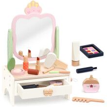 Ensemble de jouets de maquillage en bois pairpear 19pcs en bois massif kit de salon de beaut de maquillage de maquillage avec miroir d tachable